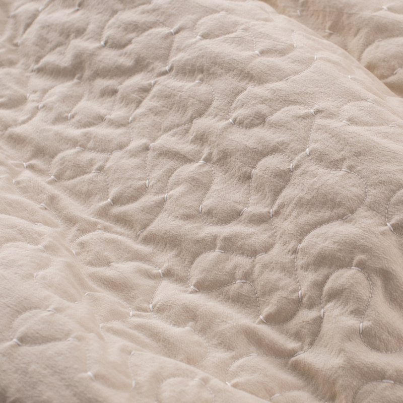 Faux Cotton-Linen Embroidery Quilt