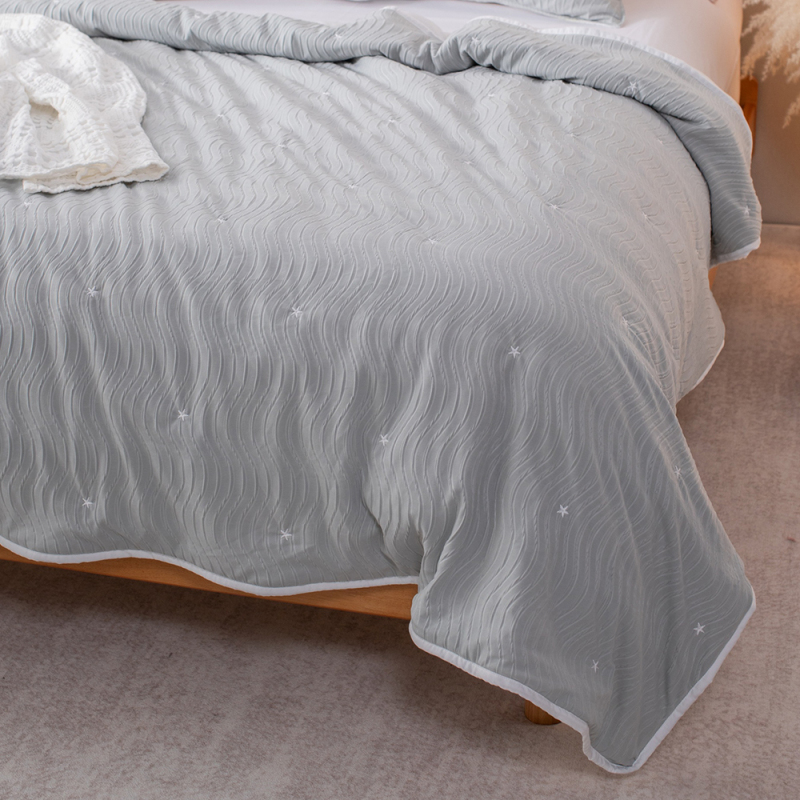 Rippled Texture Velvet Quilted Quilt