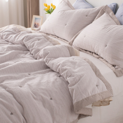 Yarn-dyed Faux Cotton-linen Embroidery Quilt