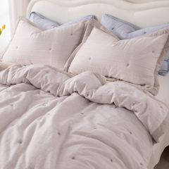 Yarn-dyed Faux Cotton-linen Embroidery Quilt