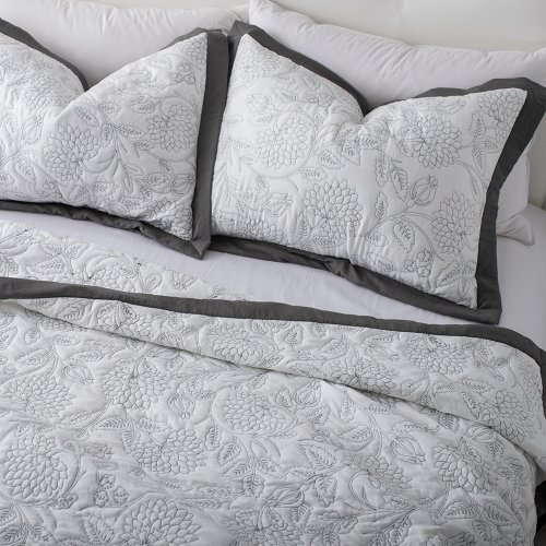 Premium Embroidered Washed Brushed Quilt