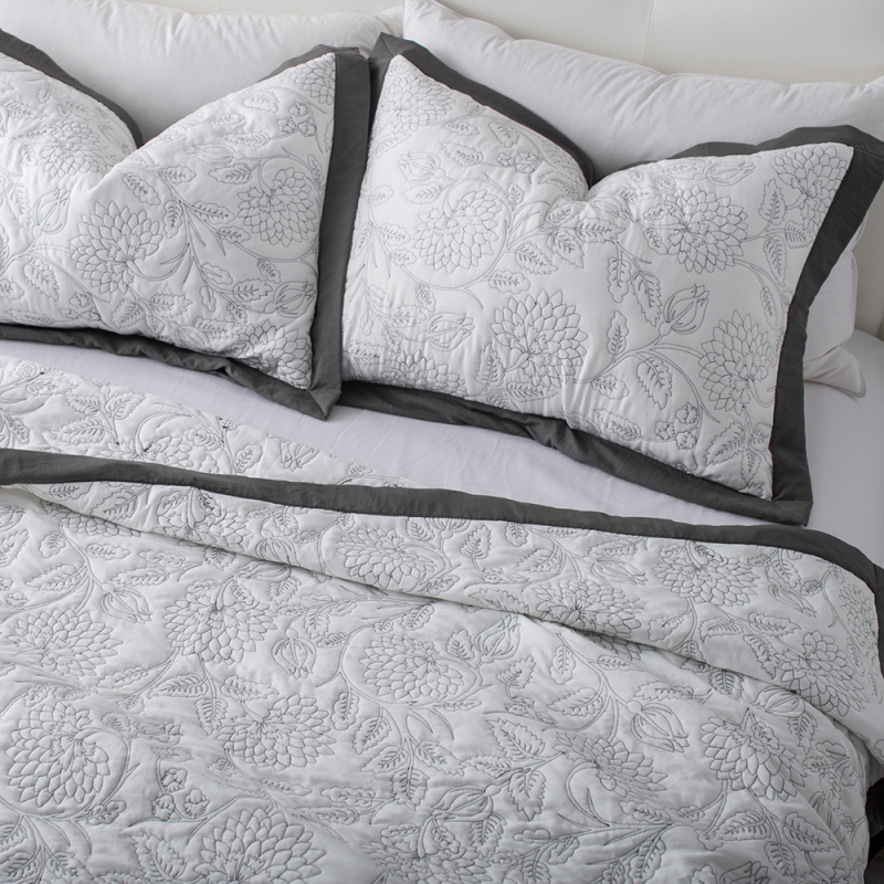 Premium Embroidered Washed Brushed Quilt