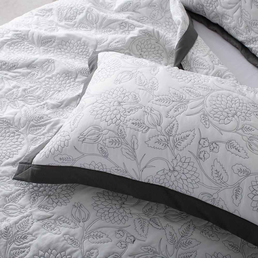 Premium Embroidered Washed Brushed Quilt