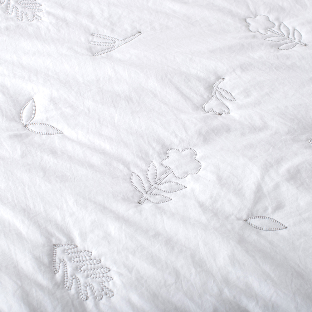 Premium Embroidered Washed Brushed Quilt