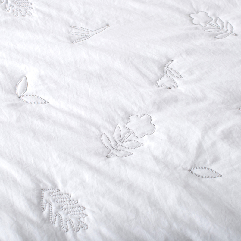 Premium Embroidered Washed Brushed Quilt