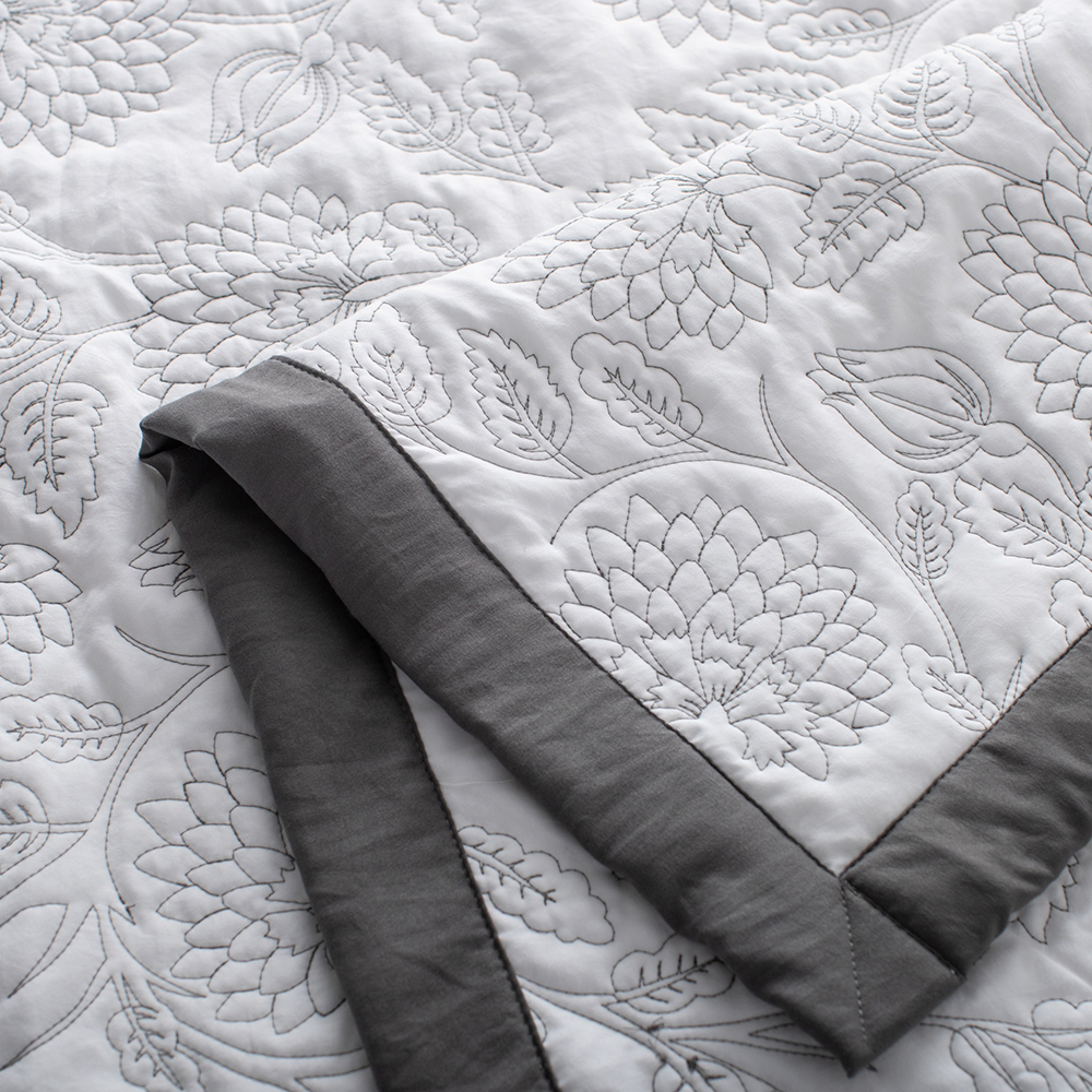 Premium Embroidered Washed Brushed Quilt