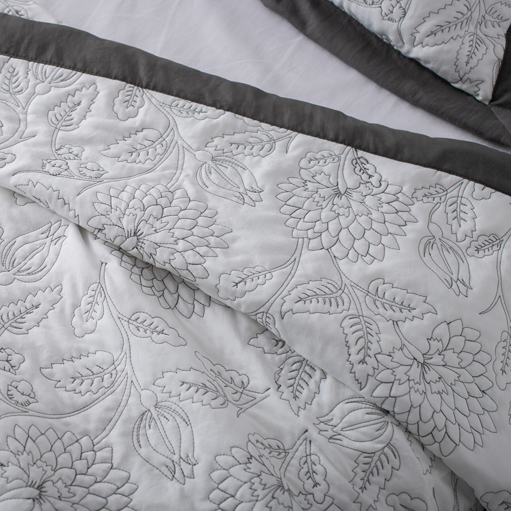 Premium Embroidered Washed Brushed Quilt
