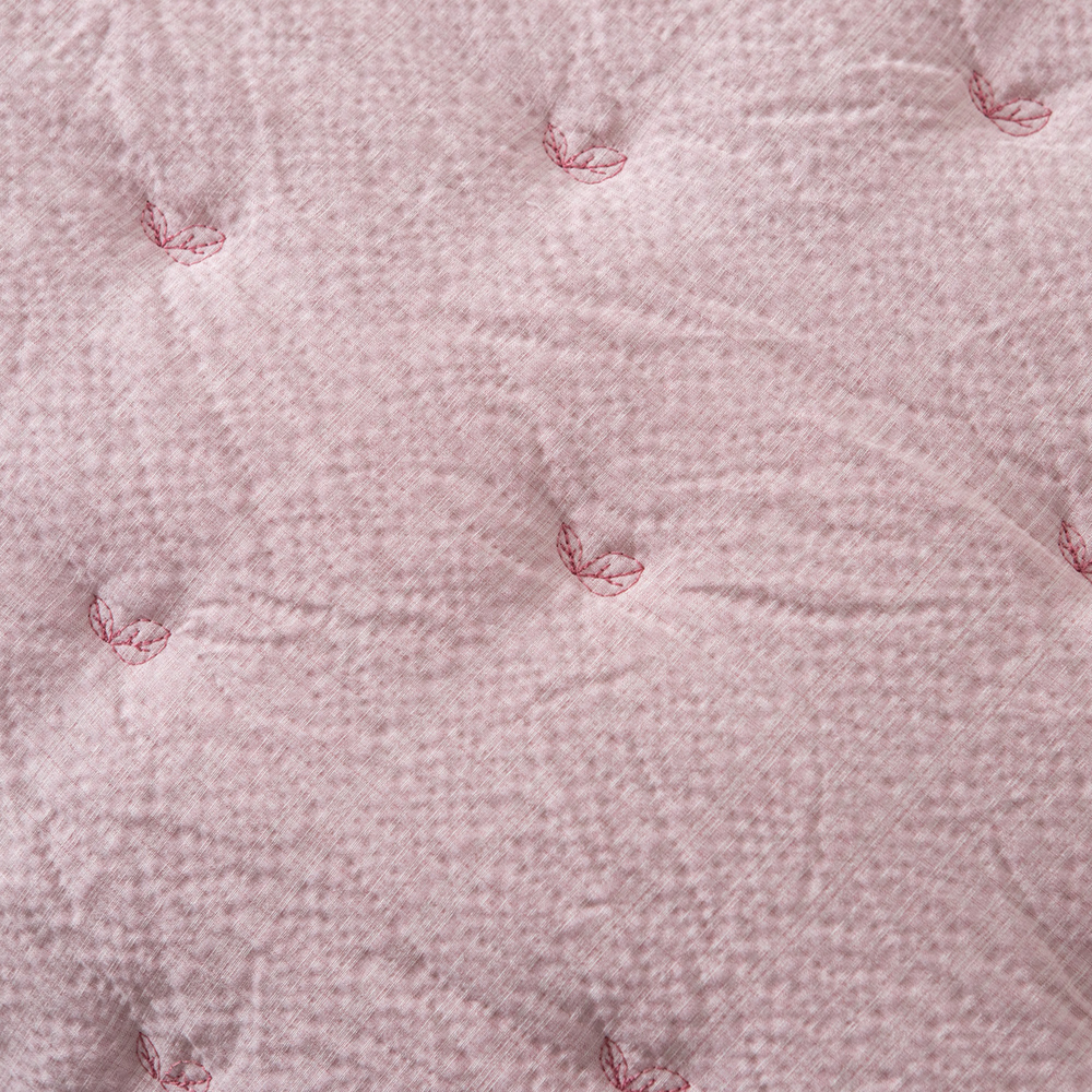 Elegant Embroidered Quilt with Ruffle Edge