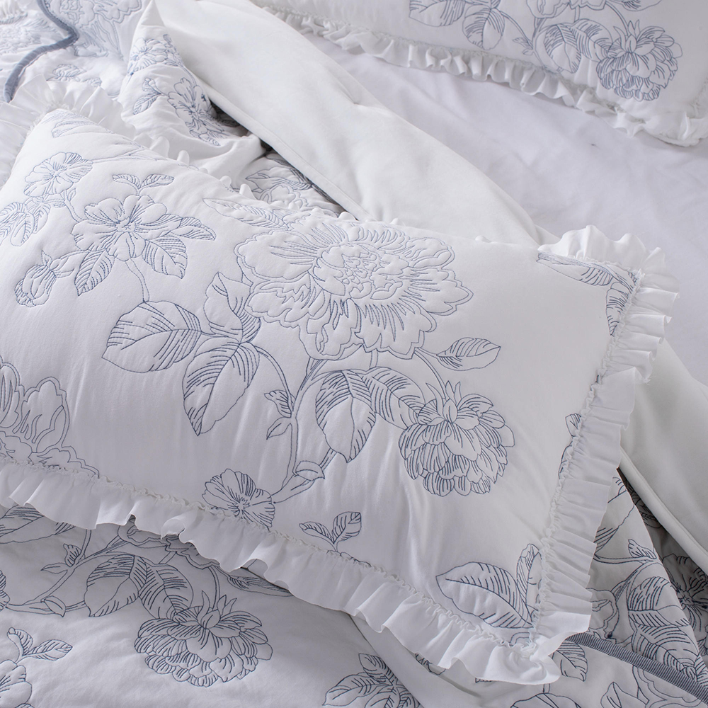 Premium Embroidered Washed Brushed Quilt