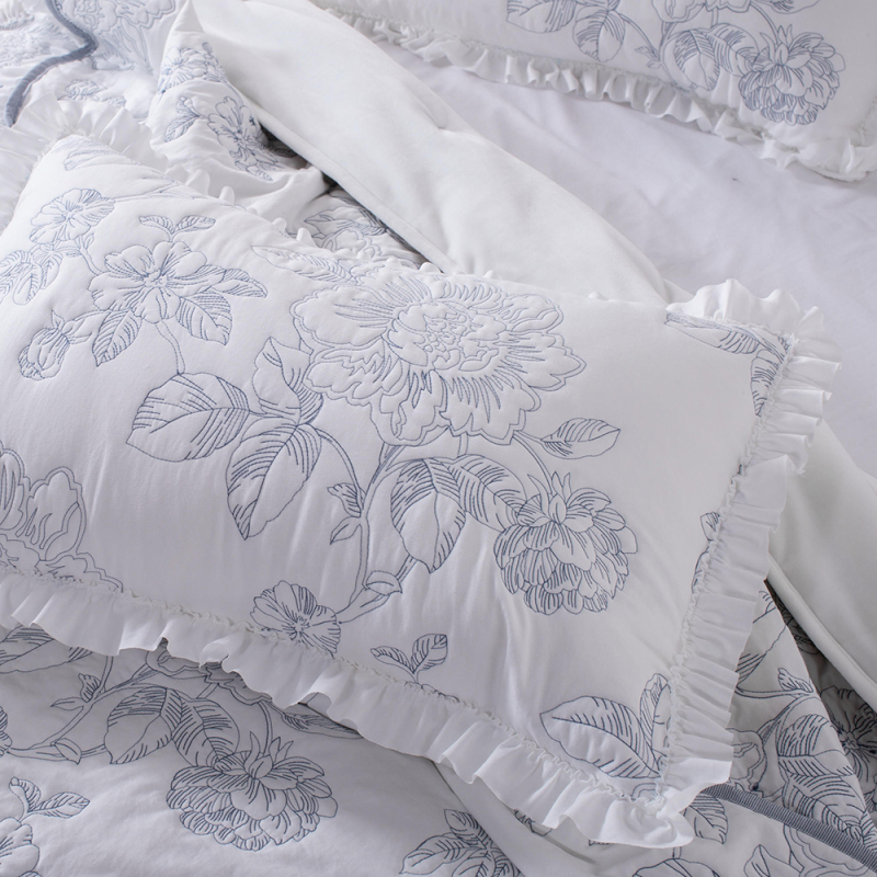Premium Embroidered Washed Brushed Quilt