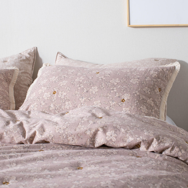 Floral Embroidered Quilted quilt with Printed Polyester
