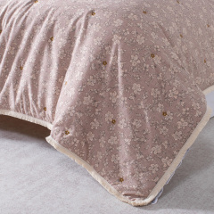 Floral Embroidered Quilted quilt with Printed Polyester