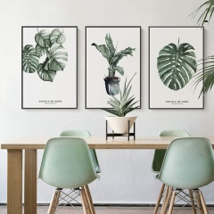 Modern minimalist fresh green plant decorative painting restaurant custom picture frame