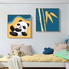 Wholesale cartoon panda bedroom decoration painting children's room background wall painting living room murals