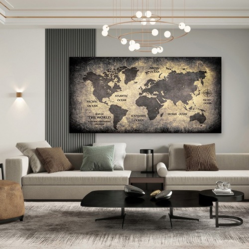 Customized picture frame map canvas decorative painting mural factory direct supply