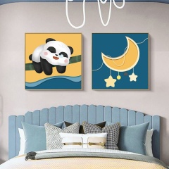 Wholesale cartoon panda bedroom decoration painting children's room background wall painting living room murals
