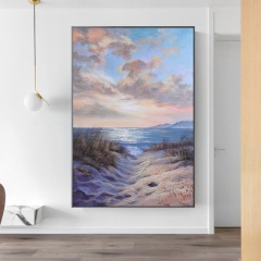 Hotel hand painted seascape landscape oil painting wall art painting custom picture frame
