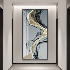 Entrance decoration painting hotel corridor aisle decoration mural abstract line vertical hanging painting
