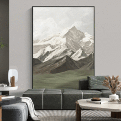Wholesale Snow Mountain Landscape Decorative Painting Living Room Nordic Sofa Floor Painting Green Wall Painting
