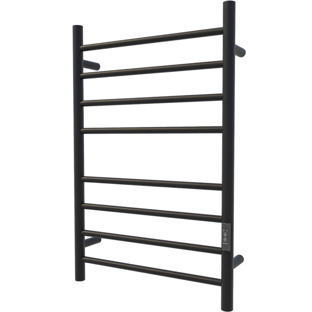 Heated Towel Rack for Bathroom, Wall Mounted Hot Towel Warmer, Electric Wire Plug Drying Rack, Stainless Steel Towel Rack with Timer,Matte Black
