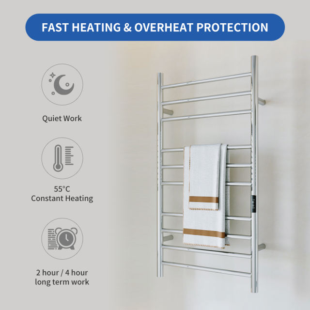 Towel Warmer with Timer, Heated Towel Rack for Bathroom, Wall Mounted Towel Warmers