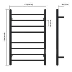Heated Towel Rack for Bathroom, Wall Mounted Hot Towel Warmer, Electric Wire Plug Drying Rack, Stainless Steel Towel Rack with Timer,Matte Black
