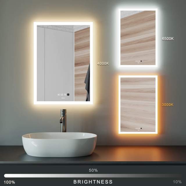 KWW LED Lighted Bathroom Mirror and Bathroom Vanity Mirrors with Lights,  GP-CAJ