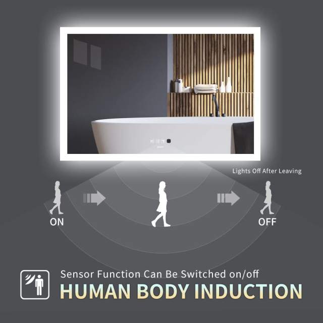 KWW LED Lighted Bathroom Mirror and Bathroom Vanity Mirrors with Lights,  GP-CAJ