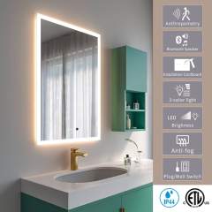 KWW LED Lighted Bathroom Mirror and Bathroom Vanity Mirrors with Lights,  GP-CAJ
