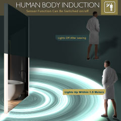 KWW LED Mirror Bathroom Wall Mounted Vanity Mirror Anti-Fog Mirror,   GP-AMJ