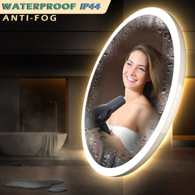 KWW LED Round Bathroom Mirror and Bathroom Vanity Mirrors with Lights,   KW-DJM