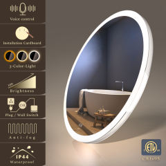 KWW LED Round Bathroom Mirror and Bathroom Vanity Mirrors with Lights,   KW-DJM