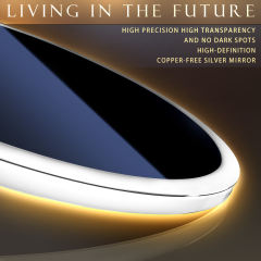 KWW LED Round Bathroom Mirror and Bathroom Vanity Mirrors with Lights,   KW-DJM