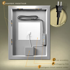 KWW LED Lighted Bathroom Mirror, Wall Mounted Dimmable Makeup Vanity Mirror,  KW-EBL