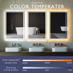 KWW LED Lighted Bathroom Mirror, Wall Mounted Bathroom Vanity Mirror with Light,   KW-EBC