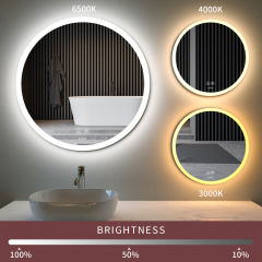 KWW LED Round Bathroom Mirror and Bathroom Vanity Mirrors with Lights,   KW-DJM