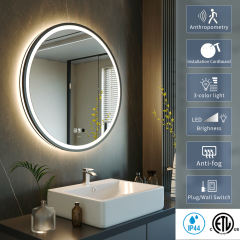 KWW LED Round Bathroom Mirror GP-DJI
