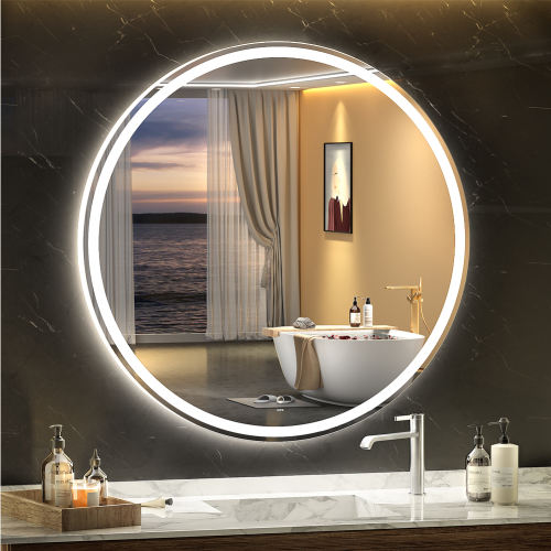 KWW LED Round Bathroom Mirror KW-GJC