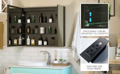 KWW Lighted Medicine Cabinet with Mirror MC01-3028