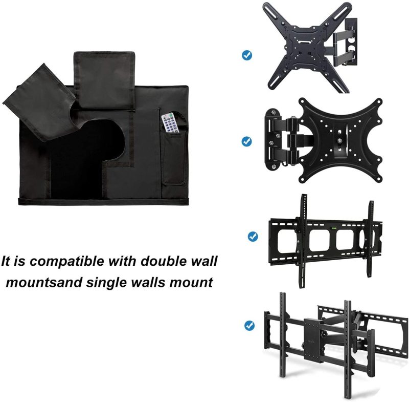 Outdoor Waterproof and Weatherproof TV Cover for Outside Flat Screen TV - Cover