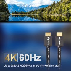 4K HDR HDMI Cable in-Wall CL3 Rated 4K60Hz (HDR10 8/10bit 18Gbps HDCP2.2 ARC) High Speed Ultra HD Shielded Cord Compatible with Apple-TV PS4 Xbox PC