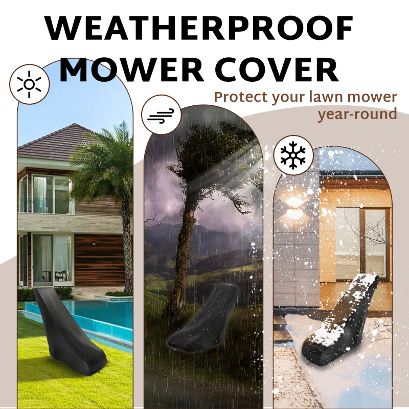 iBirdie Outdoor Waterproof Lawn Mower Cover for 20''-23'' Push Mowers - Heavy Duty 600D Weatherproof UV Resistant Mower Protector