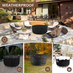 iBirdie Fire Pit Cover Round 32 inch Outdoor Waterproof and Weatherproof Heavy Duty 600D Patio Fireplaces Table Cover