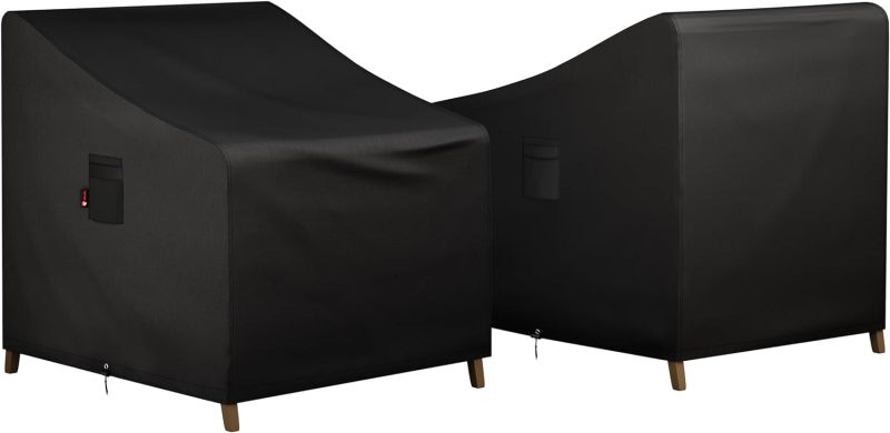 Birdie Patio Furniture Covers Waterproof Outdoor Chair Covers 2 Pack Black