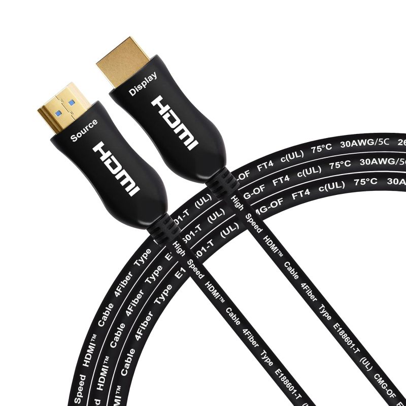 iBirdie 4K Fiber Optic HDMI Cable 75FT/23M CL3 in-Wall Rated 4K60Hz (4:4:4 RGB HDR10 18Gbps HDCP2.2 CEC) 1440p165Hz High Speed Ultra HD Directional Active Cord Compatible with Apple-TV PS4 Xbox