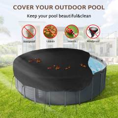 iBirdie Outdoor Above Ground Pool Cover fit 20 21 22 Feet Round Pools Fade-Resistant Tear-Resistant Waterproof and Weatherproof Covers