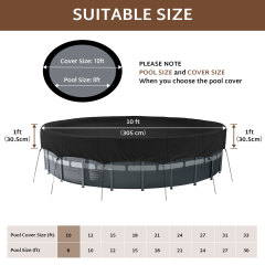 iBirdie Outdoor Above Ground Pool Cover fit 20 21 22 Feet Round Pools Fade-Resistant Tear-Resistant Waterproof and Weatherproof Covers