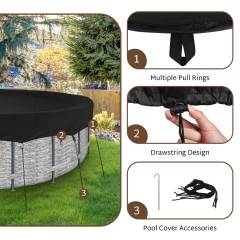 iBirdie Outdoor Above Ground Pool Cover Tear-Resistant Waterproof and Weatherproof Covers