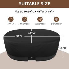 iBirdie Outdoor Waterproof Stock Tank Cover for Ice Bath Cold Plunge Pool - 600D Heavy Duty Weatherproof Oval Tub Covers Compatible for Rubbermaid Water Trough