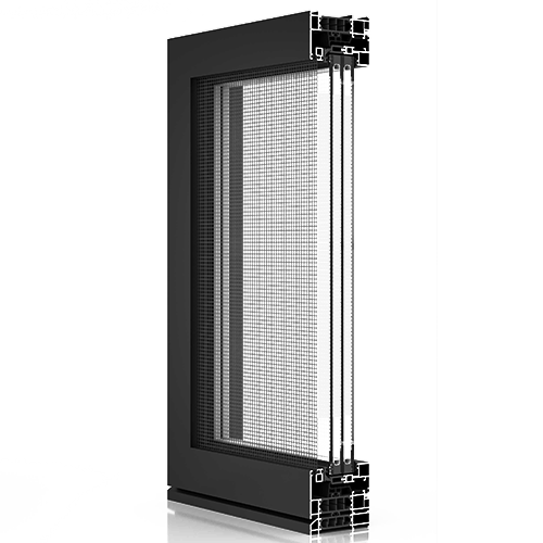 Sash-concealed frame/sash flush Tilt & Turn window with fly screen ...